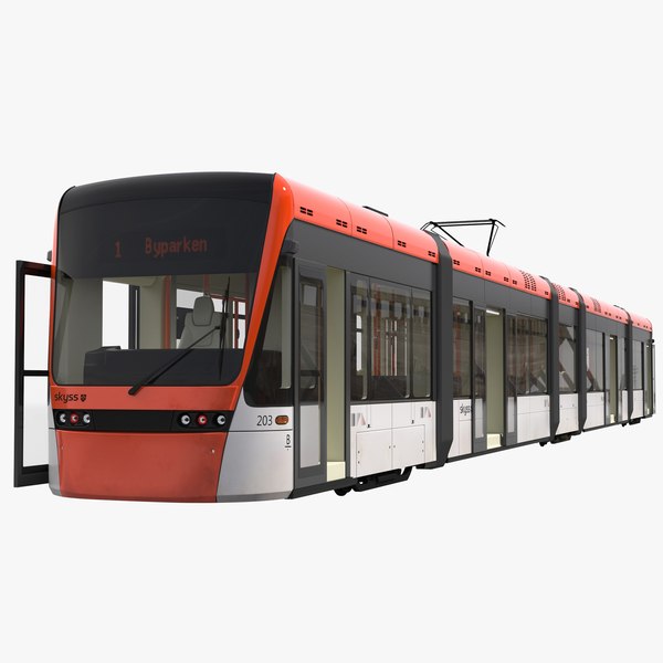 3d model light rail train bybanen