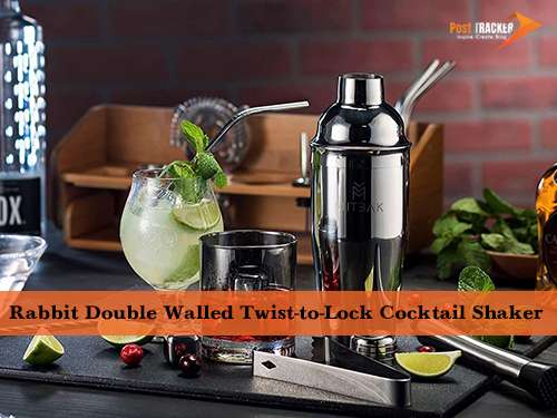 Rabbit Double Walled Twist-to-Lock Cocktail Shaker