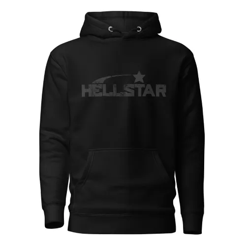 Black Hellstar Studios Racer Vintage Hoodie – Washed Black